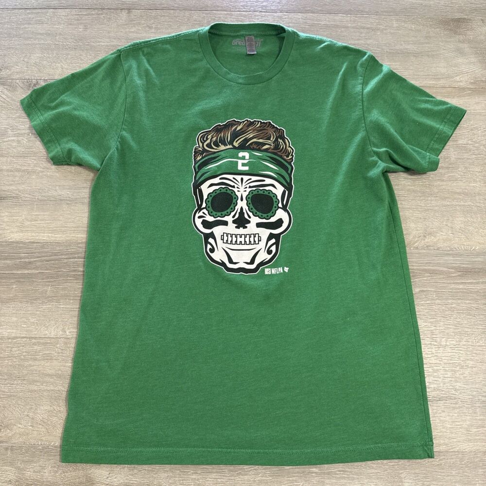 Zach Wilson Shirt New York Jets NFLPA BreakingT Green Tee Men’s Large